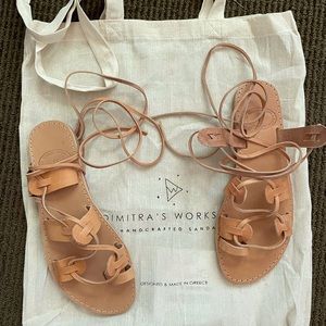 Greek Leather Sandals, brand new